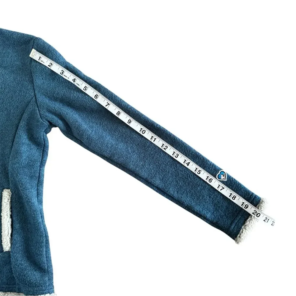 Kuhl Girls Apres Hooded Fleece Jacket Cozy Storm Blue Size L (12)